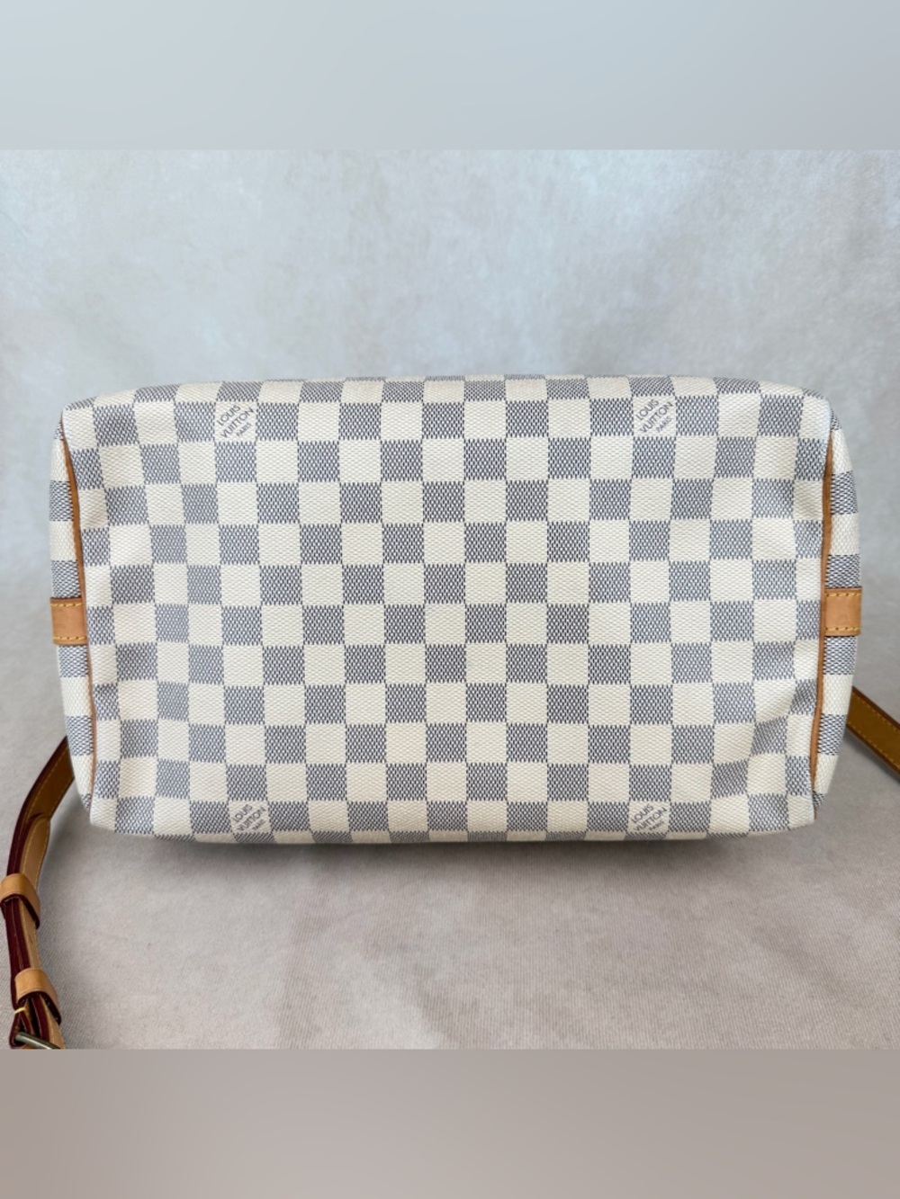 Louis Vuitton Speedy Bandoulière 30 Damier Azur Crossbody Bag w/ Strap & Lock - Picture 4 of 16
